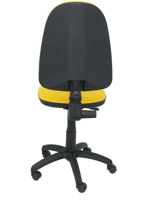 Modelo Ayna - Silla de oficina ergonómica con mecanismo de contacto permanente y regulable en altura - Asiento y respaldo tapizados en tejido similpiel color amarillo