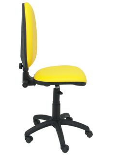 Modelo Ayna - Silla de oficina ergonómica con mecanismo de contacto permanente y regulable en altura - Asiento y respaldo tapizados en tejido similpiel color amarillo