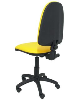 Modelo Ayna - Silla de oficina ergonómica con mecanismo de contacto permanente y regulable en altura - Asiento y respaldo tapizados en tejido similpiel color amarillo