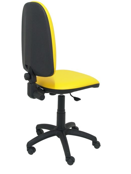 Modelo Ayna - Silla de oficina ergonómica con mecanismo de contacto permanente y regulable en altura - Asiento y respaldo tapizados en tejido similpiel color amarillo