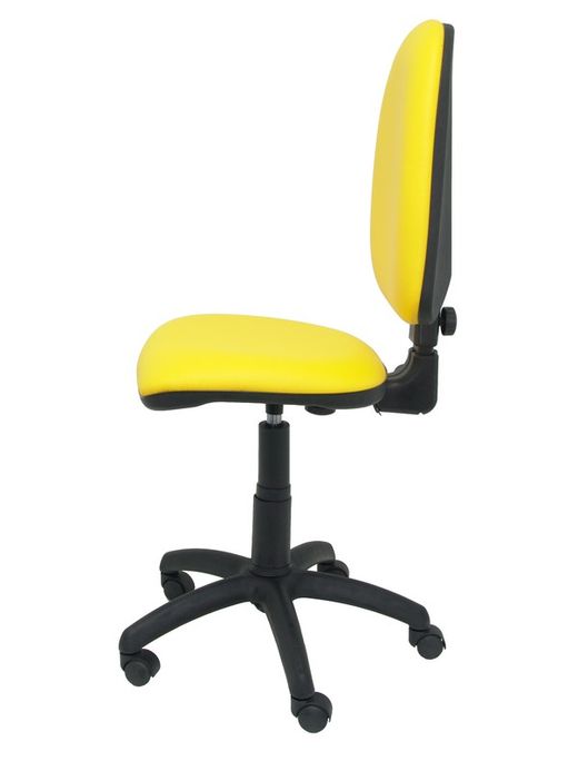 Modelo Ayna - Silla de oficina ergonómica con mecanismo de contacto permanente y regulable en altura - Asiento y respaldo tapizados en tejido similpiel color amarillo