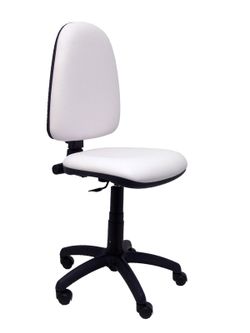 Modelo Ayna - Silla de oficina ergonómica con mecanismo de contacto permanente y regulable en altura - Asiento y respaldo tapizados en tejido similpiel color blanco