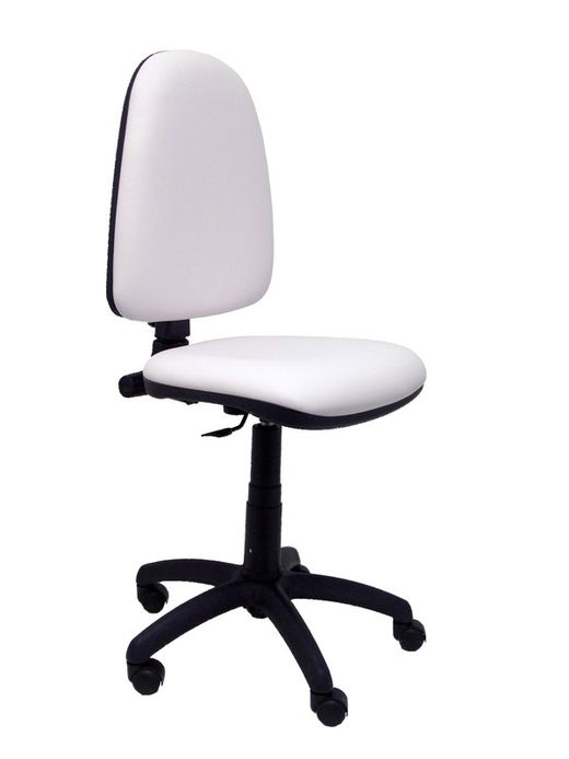 Modelo Ayna - Silla de oficina ergonómica con mecanismo de contacto permanente y regulable en altura - Asiento y respaldo tapizados en tejido similpiel color blanco