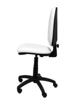 Modelo Ayna - Silla de oficina ergonómica con mecanismo de contacto permanente y regulable en altura - Asiento y respaldo tapizados en tejido similpiel color blanco
