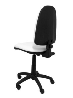 Modelo Ayna - Silla de oficina ergonómica con mecanismo de contacto permanente y regulable en altura - Asiento y respaldo tapizados en tejido similpiel color blanco
