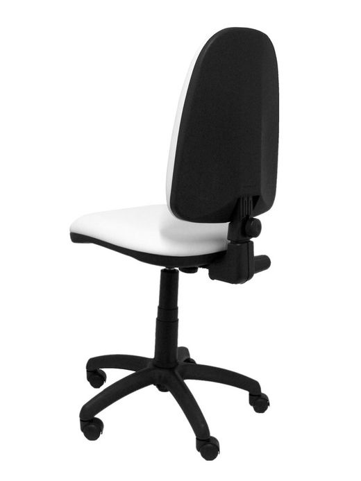 Modelo Ayna - Silla de oficina ergonómica con mecanismo de contacto permanente y regulable en altura - Asiento y respaldo tapizados en tejido similpiel color blanco