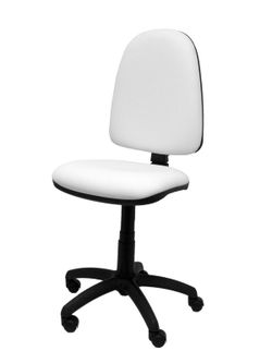 Modelo Ayna - Silla de oficina ergonómica con mecanismo de contacto permanente y regulable en altura - Asiento y respaldo tapizados en tejido similpiel color blanco