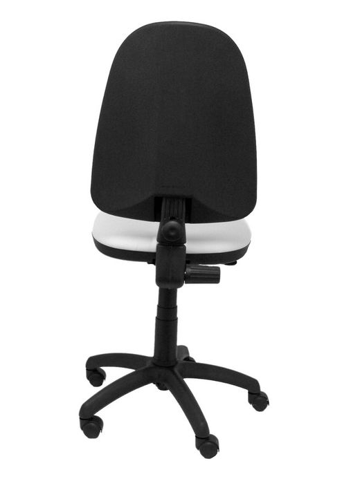 Modelo Ayna - Silla de oficina ergonómica con mecanismo de contacto permanente y regulable en altura - Asiento y respaldo tapizados en tejido similpiel color blanco