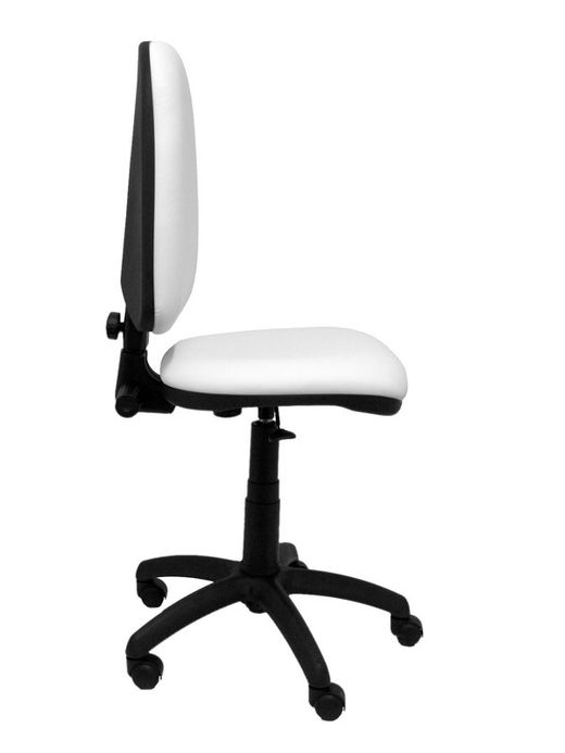 Modelo Ayna - Silla de oficina ergonómica con mecanismo de contacto permanente y regulable en altura - Asiento y respaldo tapizados en tejido similpiel color blanco