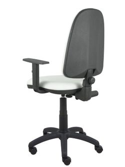 Modelo Ayna - Silla de oficina ergonómica con mecanismo de contacto permanente y regulable en altura - Asiento y respaldo tapizados en tejido SIMILPIEL color blanco (BRAZOS REGULABLES EN ALTURA)