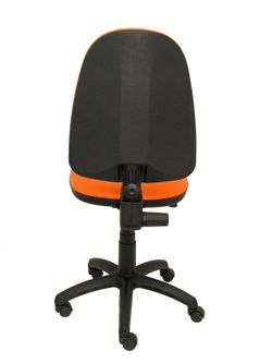Modelo Ayna - Silla de oficina ergonómica con mecanismo de contacto permanente y regulable en altura - Asiento y respaldo tapizados en tejido similpiel color naranja