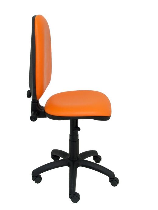 Modelo Ayna - Silla de oficina ergonómica con mecanismo de contacto permanente y regulable en altura - Asiento y respaldo tapizados en tejido similpiel color naranja