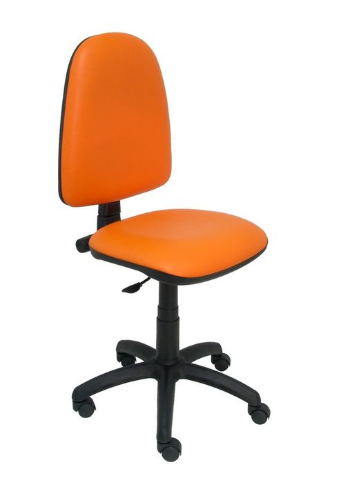 Modelo Ayna - Silla de oficina ergonómica con mecanismo de contacto permanente y regulable en altura - Asiento y respaldo tapizados en tejido similpiel color naranja