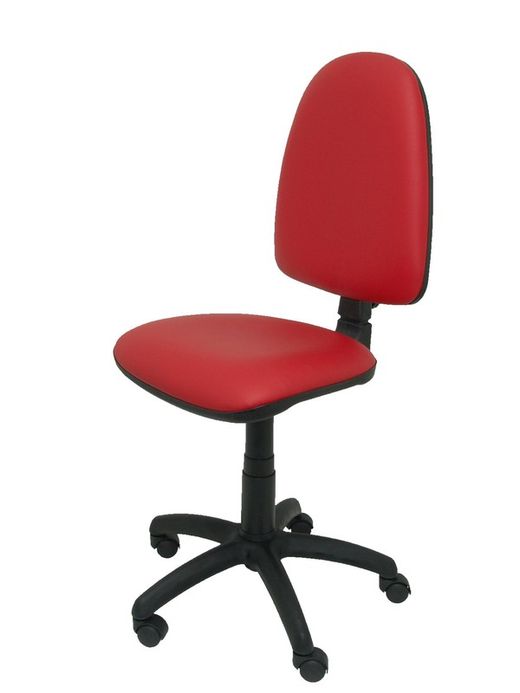 Modelo Ayna - Silla de oficina ergonómica con mecanismo de contacto permanente y regulable en altura - Asiento y respaldo tapizados en tejido similpiel color rojo