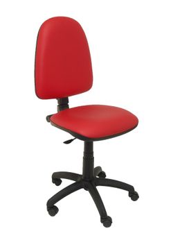 Modelo Ayna - Silla de oficina ergonómica con mecanismo de contacto permanente y regulable en altura - Asiento y respaldo tapizados en tejido similpiel color rojo