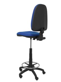 Modelo Ayna Taburete - Taburete ergonómico con mecanismo de contacto permanente, regulable en altura y aro reposapiés - Asiento y respaldo tapizados en tejido BALI color azul