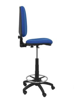 Modelo Ayna Taburete - Taburete ergonómico con mecanismo de contacto permanente, regulable en altura y aro reposapiés - Asiento y respaldo tapizados en tejido BALI color azul