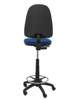 Modelo Ayna Taburete - Taburete ergonómico con mecanismo de contacto permanente, regulable en altura y aro reposapiés - Asiento y respaldo tapizados en tejido BALI color azul