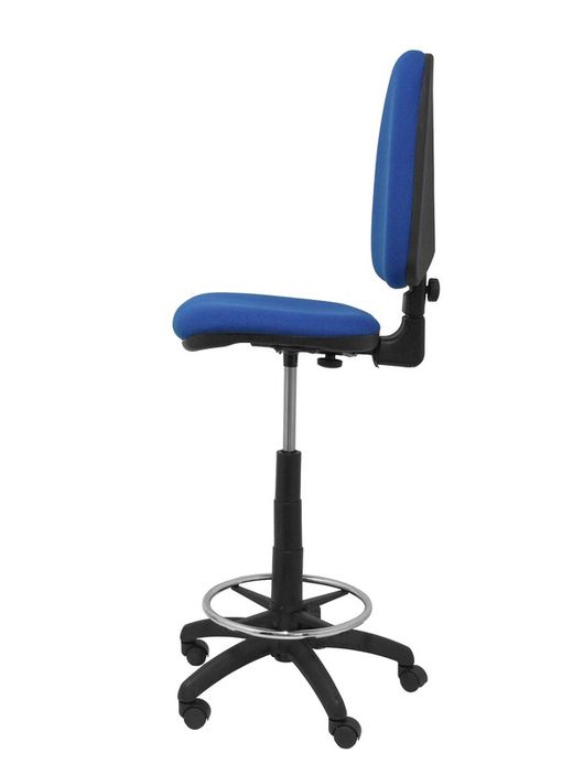 Modelo Ayna Taburete - Taburete ergonómico con mecanismo de contacto permanente, regulable en altura y aro reposapiés - Asiento y respaldo tapizados en tejido BALI color azul
