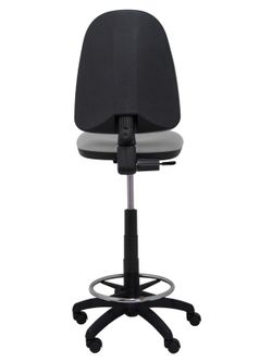 Modelo Ayna Taburete - Taburete ergonómico con mecanismo de contacto permanente, regulable en altura y aro reposapiés - Asiento y respaldo tapizados en tejido BALI color gris