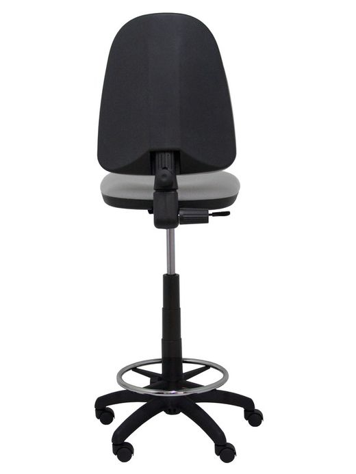 Modelo Ayna Taburete - Taburete ergonómico con mecanismo de contacto permanente, regulable en altura y aro reposapiés - Asiento y respaldo tapizados en tejido BALI color gris