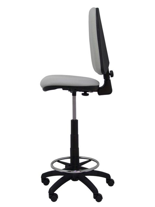 Modelo Ayna Taburete - Taburete ergonómico con mecanismo de contacto permanente, regulable en altura y aro reposapiés - Asiento y respaldo tapizados en tejido BALI color gris