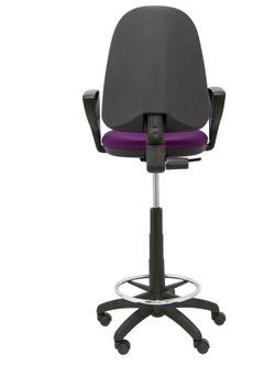 Modelo Ayna Taburete - Taburete ergonómico con mecanismo de contacto permanente, regulable en altura y aro reposapiés - Asiento y respaldo tapizados en tejido BALI color morado (BRAZOS FIJOS INCLUIDOS)