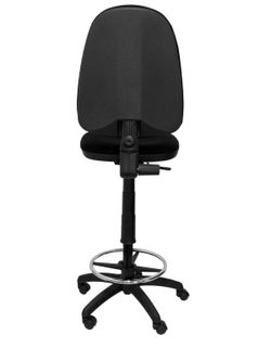 Modelo Ayna Taburete - Taburete ergonómico con mecanismo de contacto permanente, regulable en altura y aro reposapiés - Asiento y respaldo tapizados en tejido BALI color negro