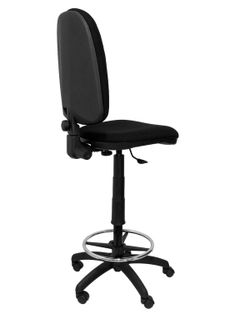 Modelo Ayna Taburete - Taburete ergonómico con mecanismo de contacto permanente, regulable en altura y aro reposapiés - Asiento y respaldo tapizados en tejido BALI color negro