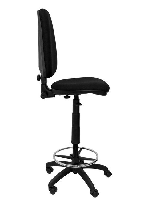 Modelo Ayna Taburete - Taburete ergonómico con mecanismo de contacto permanente, regulable en altura y aro reposapiés - Asiento y respaldo tapizados en tejido BALI color negro