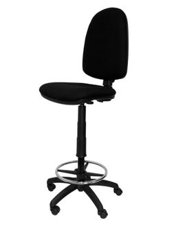 Modelo Ayna Taburete - Taburete ergonómico con mecanismo de contacto permanente, regulable en altura y aro reposapiés - Asiento y respaldo tapizados en tejido BALI color negro