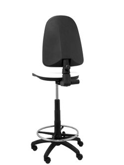 Modelo Ayna Taburete - Taburete ergonómico con mecanismo de contacto permanente, regulable en altura y aro reposapiés - Asiento y respaldo tapizados en tejido símilpiel color blanco