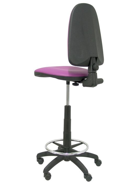Modelo Ayna Taburete - Taburete ergonómico con mecanismo de contacto permanente, regulable en altura y aro reposapiés - Asiento y respaldo tapizados en tejido símilpiel color morado