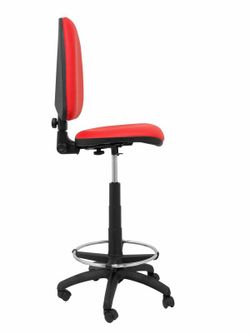 Modelo Ayna Taburete - Taburete ergonómico con mecanismo de contacto permanente, regulable en altura y aro reposapiés - Asiento y respaldo tapizados en tejido símilpiel color rojo
