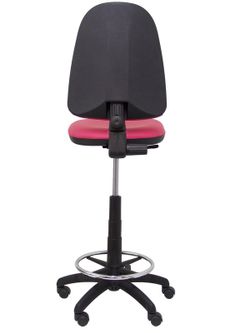 Modelo Ayna Taburete - Taburete ergonómico con mecanismo de contacto permanente, regulable en altura y aro reposapiés - Asiento y respaldo tapizados en tejido símilpiel color rosa