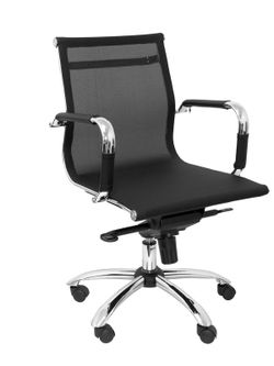 Modelo Barrax confidente - Silla de oficina ergonómica con mecanismo basculante multiposición y regulable en altura - Respaldo y asiento de malla color negro