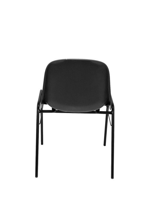 Modelo Beta - Pack 4 sillas confidente ergonómica, apilable y con estructura negra  Asiento y respaldo de PVC de color gris