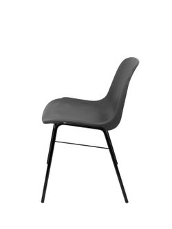 Modelo Beta - Pack 4 sillas confidente ergonómica, apilable y con estructura negra  Asiento y respaldo de PVC de color gris