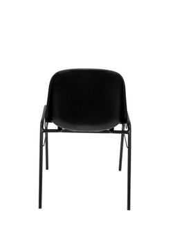 Modelo Beta - Pack 4 sillas confidente ergonómica, apilable y con estructura negra  Asiento y respaldo de PVC de color negro
