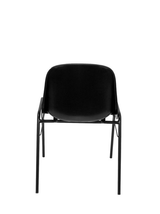 Modelo Beta - Pack 4 sillas confidente ergonómica, apilable y con estructura negra  Asiento y respaldo de PVC de color negro