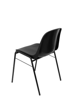 Modelo Beta - Pack 4 sillas confidente ergonómica, apilable y con estructura negra  Asiento y respaldo de PVC de color negro