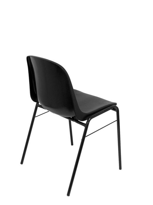 Modelo Beta - Pack 4 sillas confidente ergonómica, apilable y con estructura negra  Asiento y respaldo de PVC de color negro