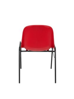Modelo Beta - Pack 4 sillas confidente ergonómica, apilable y con estructura negra  Asiento y respaldo de PVC de color rojo