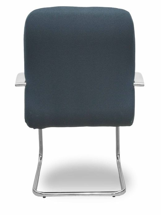 Modelo Caudete Confidente Patín.Sillón de recepción ergonómico con brazos fijos y patín cromado. Asiento y respaldo tapizados en tejido BALI color gris oscuro.