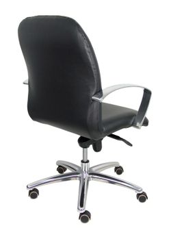 Modelo Caudete Confidente  Sillón de recepción ergonómico con mecanismo basculante y regulable en altura  Asiento y respaldo tapizados en similpiel color negro.