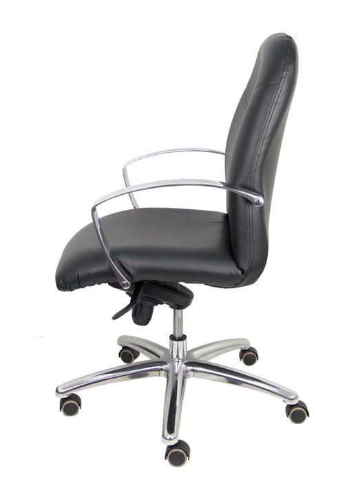 Modelo Caudete Confidente  Sillón de recepción ergonómico con mecanismo basculante y regulable en altura  Asiento y respaldo tapizados en similpiel color negro.