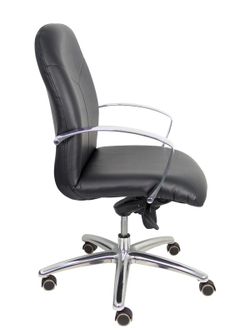 Modelo Caudete Confidente  Sillón de recepción ergonómico con mecanismo basculante y regulable en altura  Asiento y respaldo tapizados en similpiel color negro.