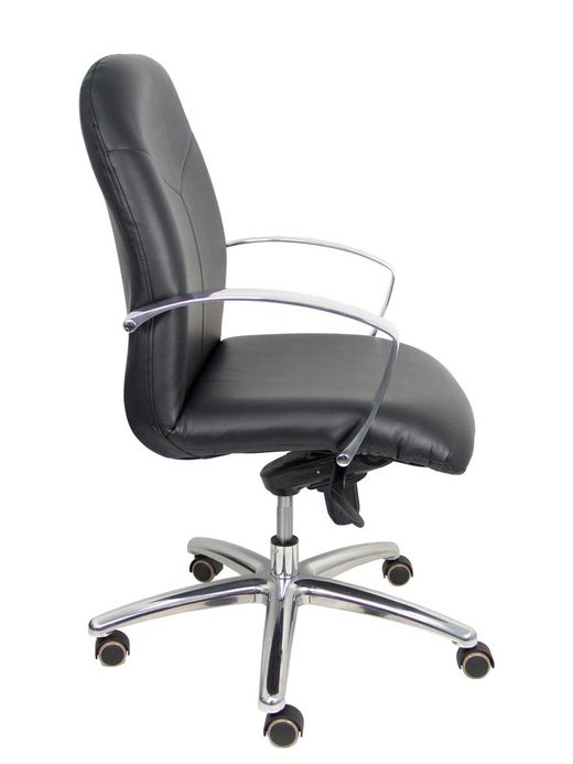 Modelo Caudete Confidente  Sillón de recepción ergonómico con mecanismo basculante y regulable en altura  Asiento y respaldo tapizados en similpiel color negro.