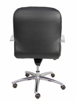 Modelo Caudete Confidente  Sillón de recepción ergonómico con mecanismo basculante y regulable en altura  Asiento y respaldo tapizados en similpiel color negro.