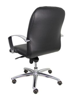 Modelo Caudete Confidente  Sillón de recepción ergonómico con mecanismo basculante y regulable en altura  Asiento y respaldo tapizados en similpiel color negro.